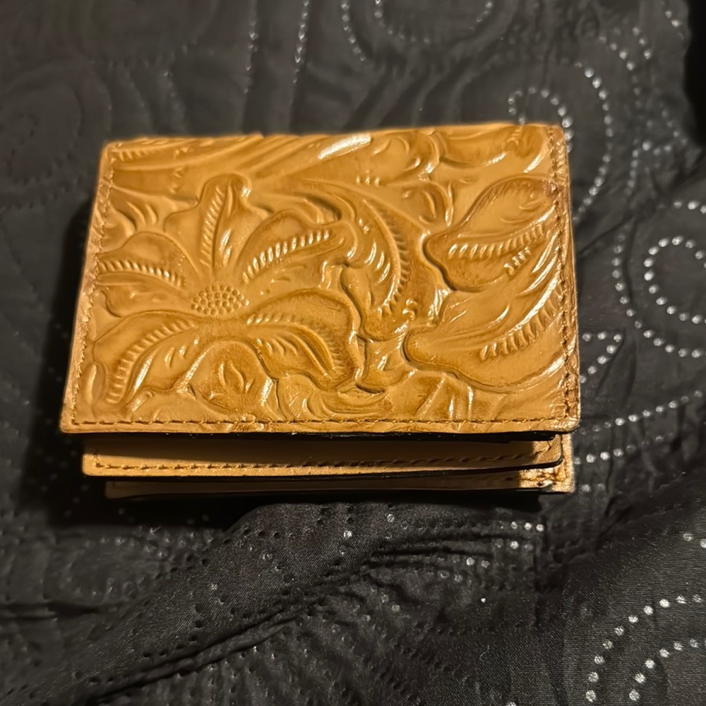 Embossed Floral Leather Wallet